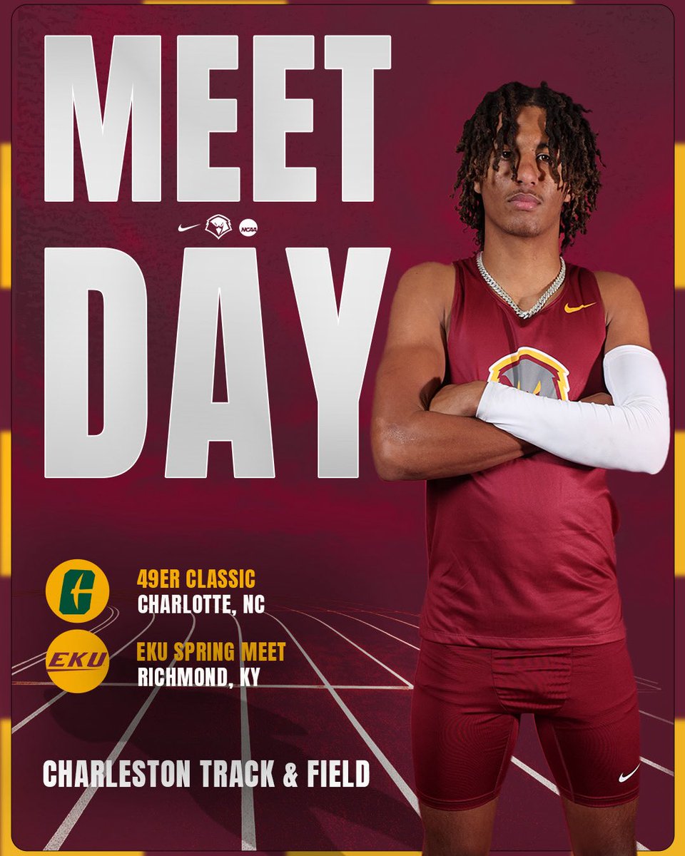 🏃🏃🏼‍♀️Charleston Track and Field opens the outdoor season with distance in Charlotte and sprints, jumps, and field events in Richmond.

⌚️All Day 
📍Charlotte, NC / Richmond, KY
📊49er Classic- flashresults.com/2026_Meets/Out…
EKU Spring Meet- live.kingtiming.com/meets/725155/s…

#WingsUp