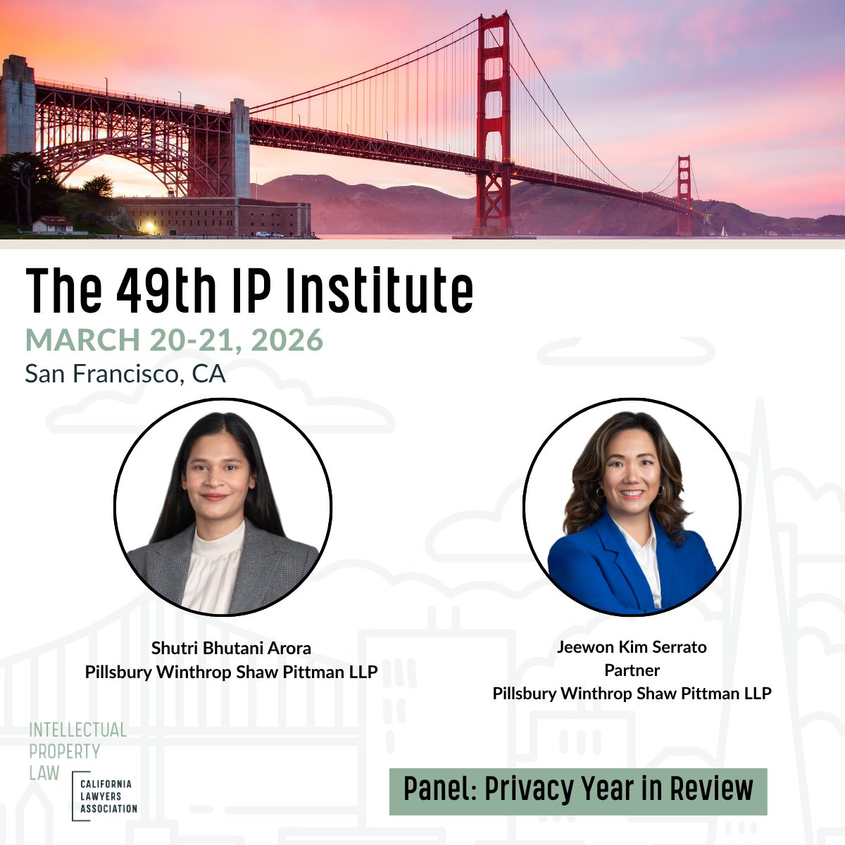 CLA_IP's tweet photo. Stay ahead of rapidly evolving privacy laws with this expert panel covering new regulations, enforcement priorities, and data governance risk! 

Session 2.2: Privacy Year in Review
March 20
11:00 AM – 12:00 PM

Explore the full Institute schedule: https://t.co/WTB0oZaXGM https://t.co/MQf0zpvLfU