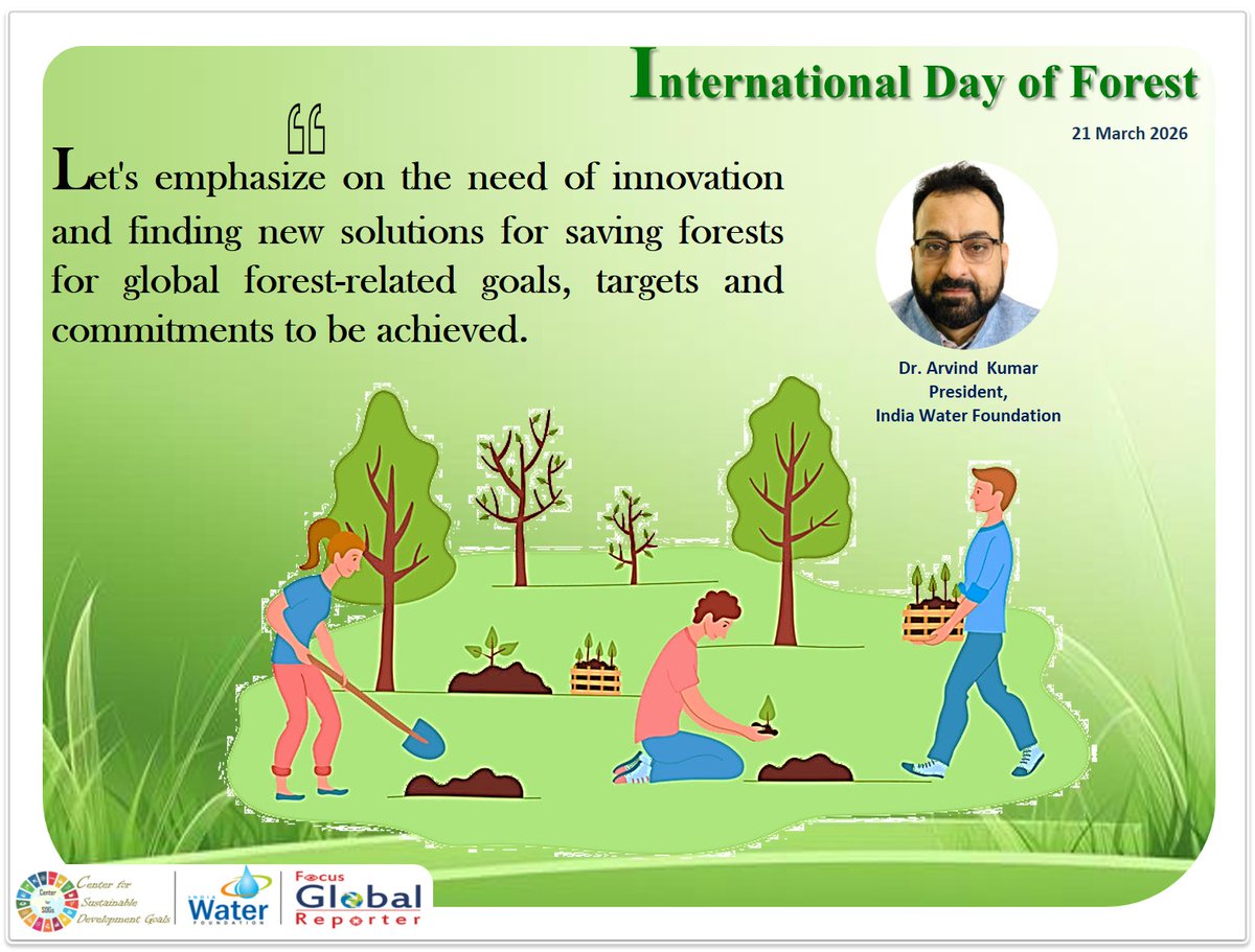 IndiaWaterFoun1's tweet photo. #internationaldayofforest2026 #LetsDoNetZero #motherearth #nature #ClimateAction #Environment #ForestsMatter #UNFAO #GlobalGoals #ForNature #protect #deforestation  #CleanAir #TreePlanting #Sustainability #ForestFarmFacility #rainforest #conservation https://t.co/8k46FQmNdC