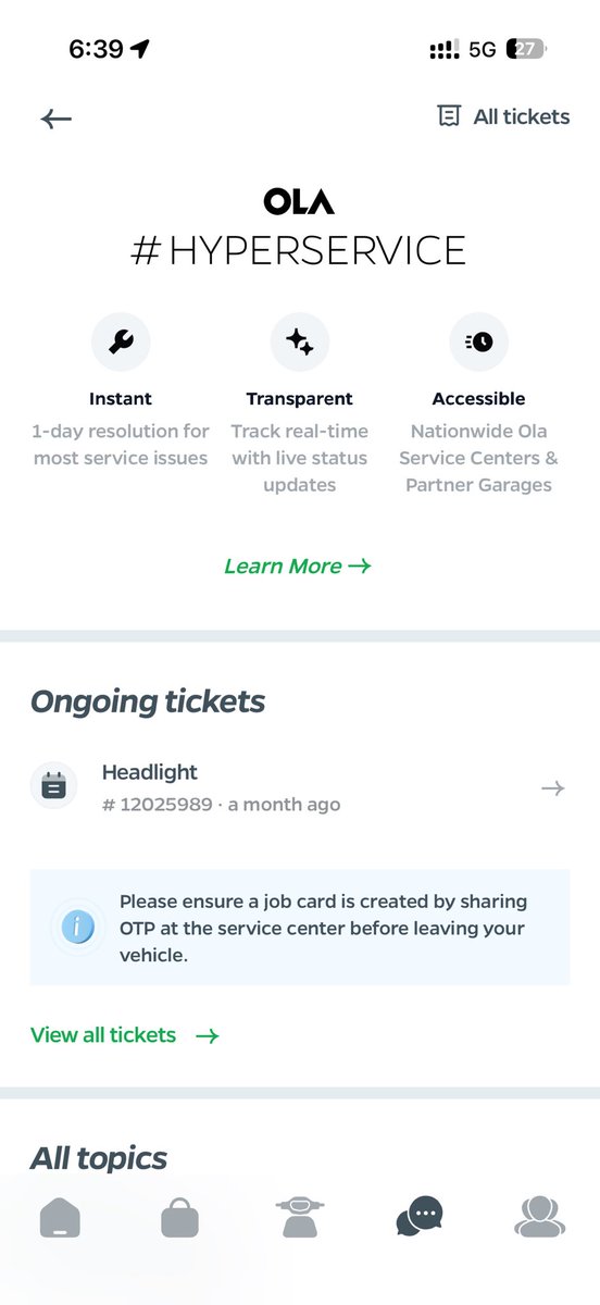 OlaScooter's tweet photo. @OlaElectric ticket raised a month back still no proper resolution https://t.co/tacsm7eAVg