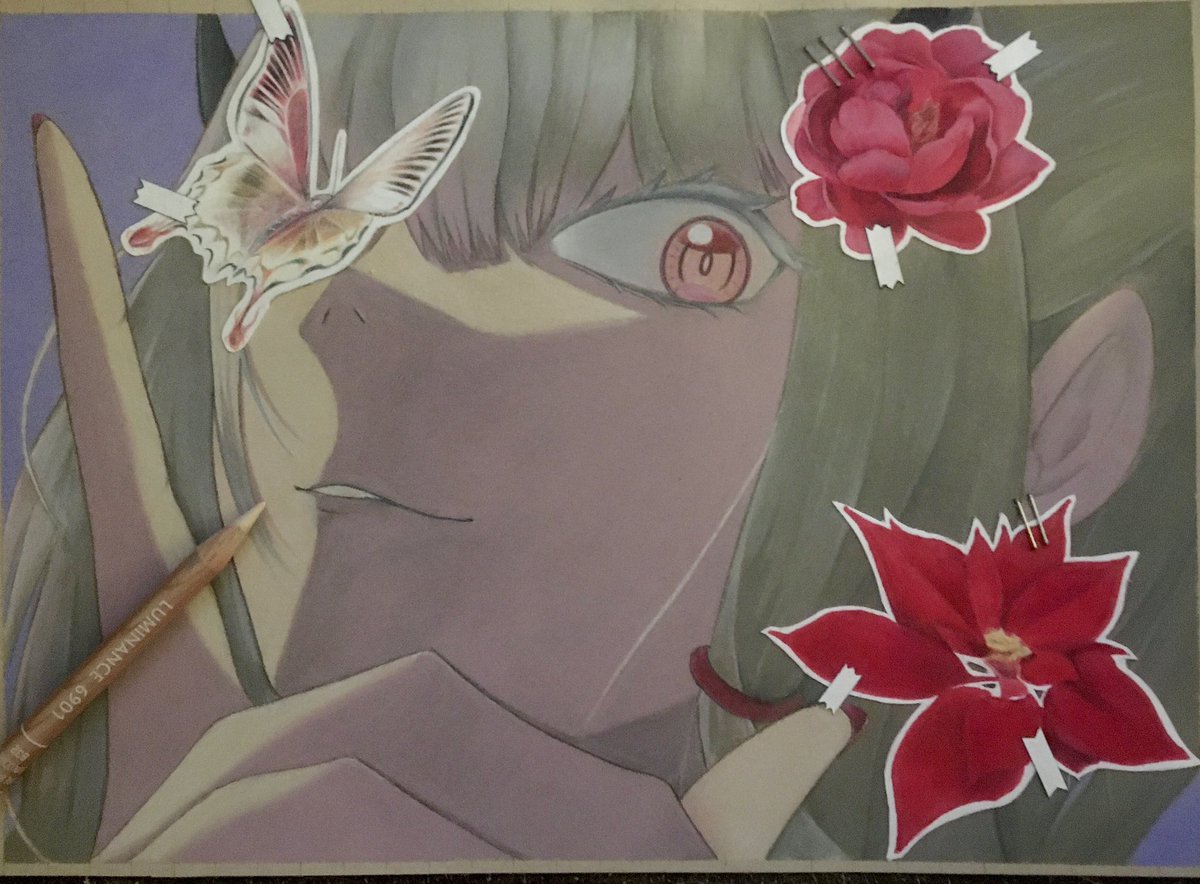 _ino_7's tweet photo. @0127Takoyaki 普段は色鉛筆で模写してるんですが、載せてない創作イラストです。全部色鉛筆です。お納めください https://t.co/59JzRdt9Lx