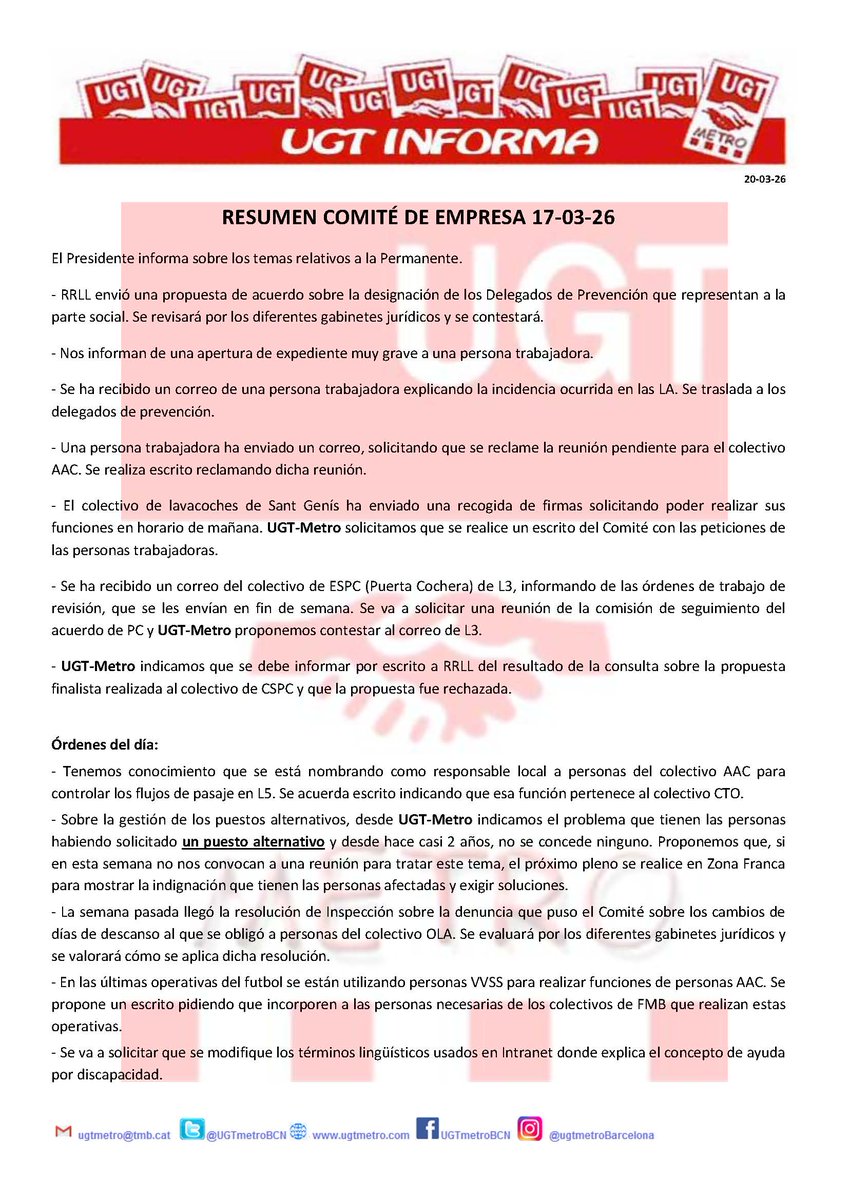 UGT Metro Barcelona tweet media