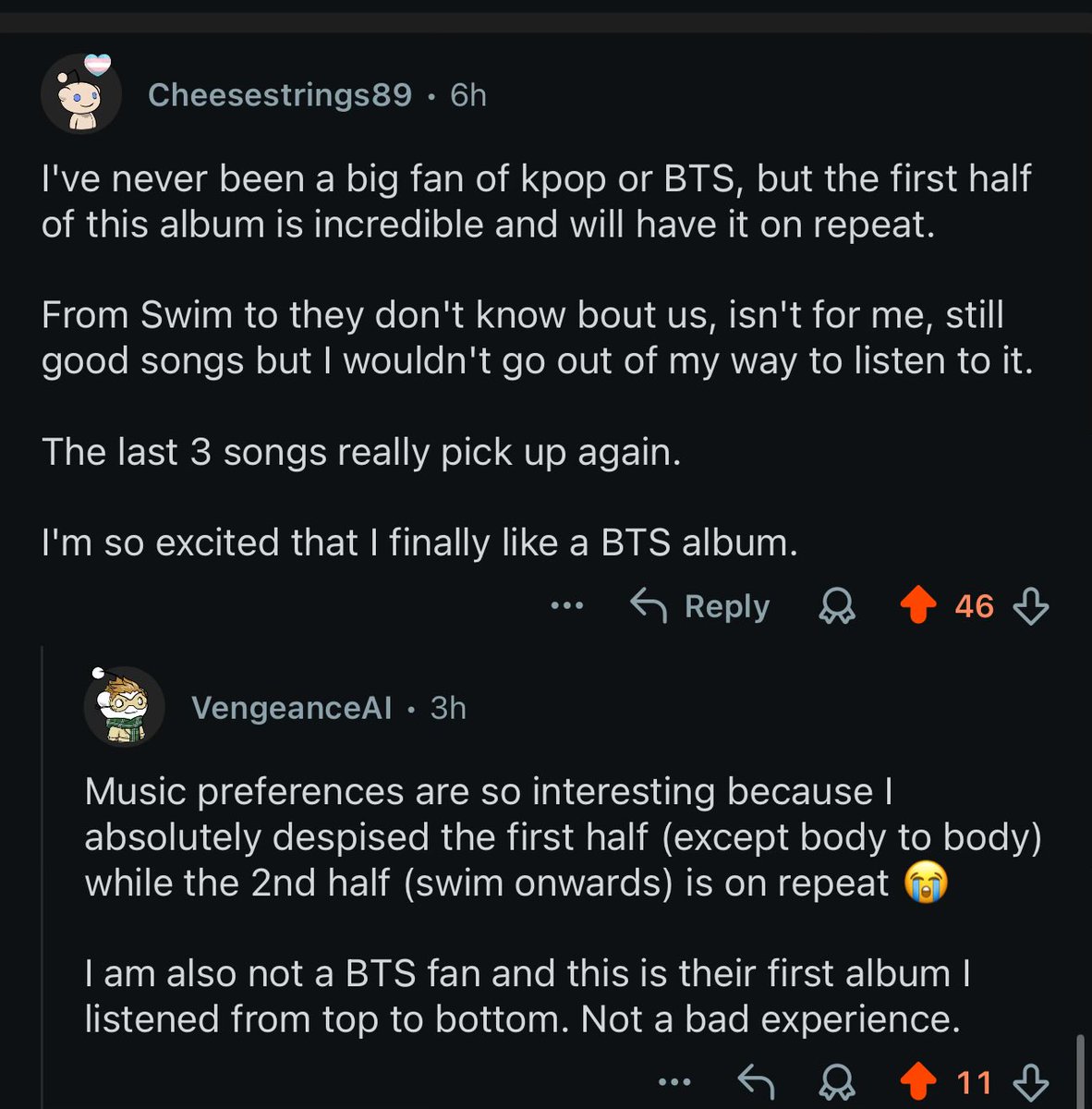 afriyieau1's tweet photo. BTS knew wtf they were doing

Never seen such a positive reaction for my men on pop reddit https://t.co/oAvlBaaHuL