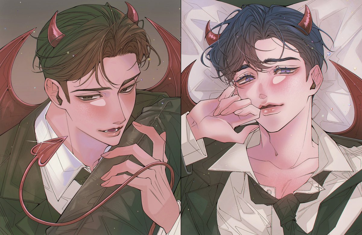 #깜돌 #kkamdol
😈✟🖤°˖➴ 𓏵 ₊💙✟🍽️

「喜歡你很久了——惡魔先生」