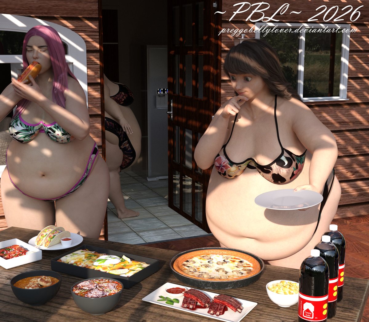 Big girls about to dig in to some grub.

#BBW
