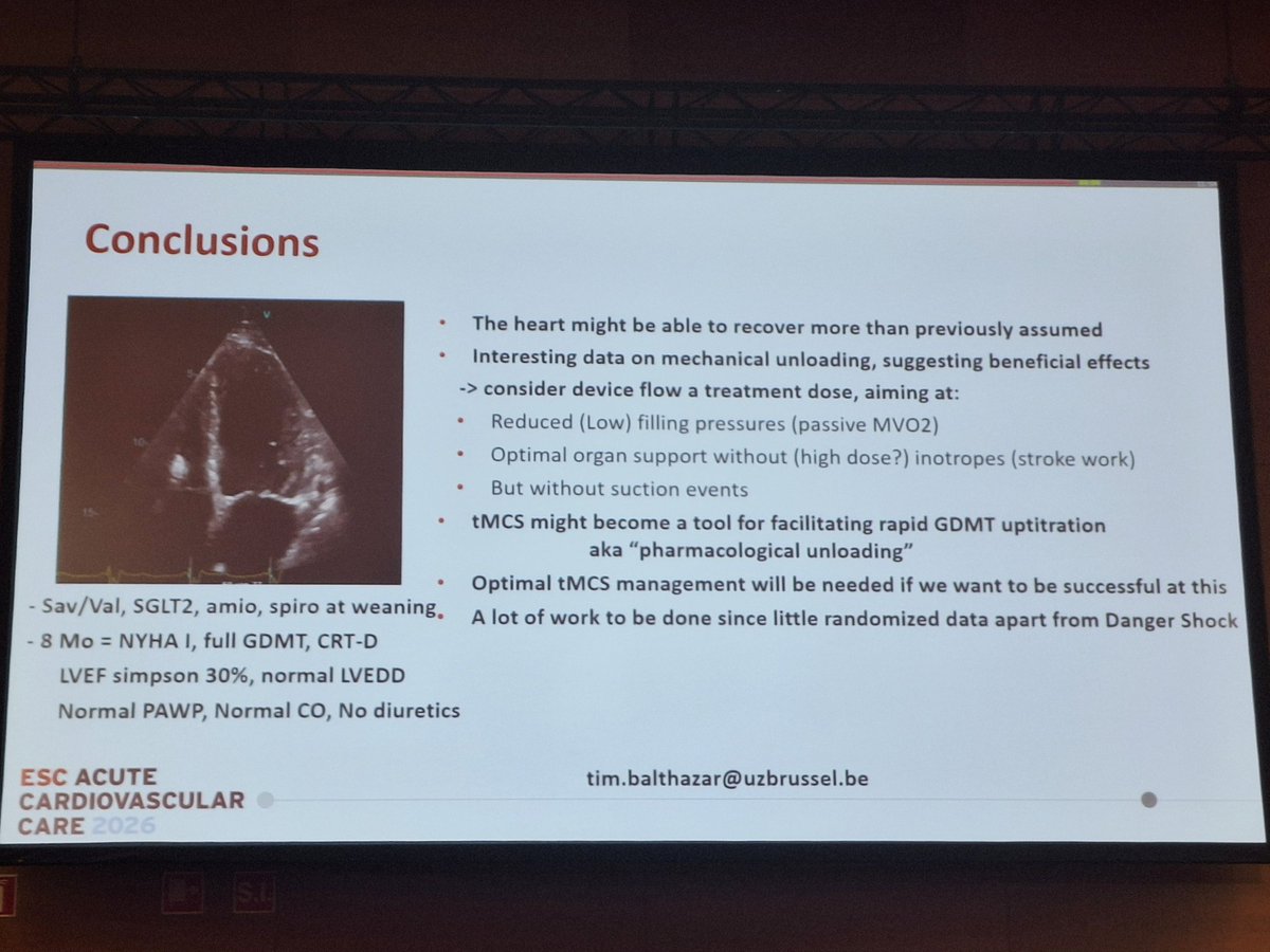 ann_oleksiak's tweet photo. Key take-home messages from @TimBalthazar wonderfull lecture about optimising management strategies after mechanical circulatory support during #ACVC26 https://t.co/KQFF2t6XpX