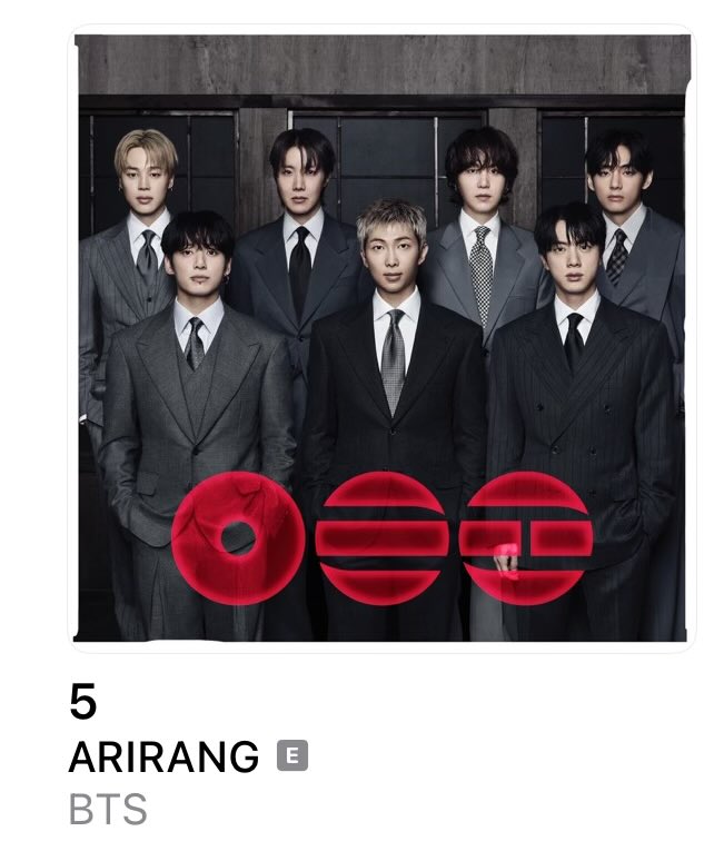 🇬🇭 Ghana Apple Music Album All Genre chart

5. ARIRANG (+7) NEW PEAK 🔥