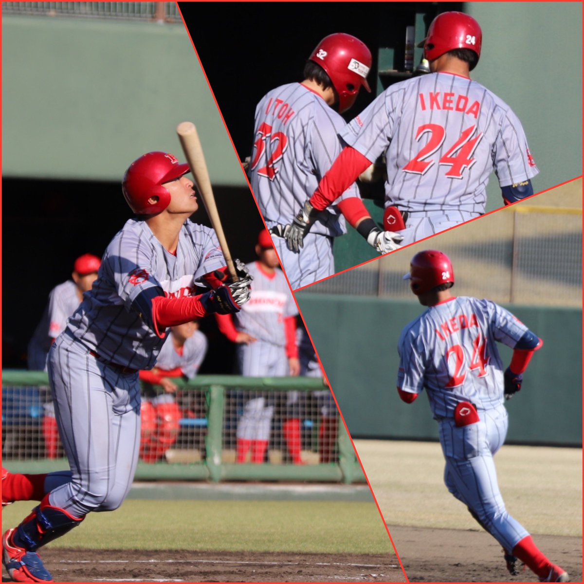 Honda_suzukabb's tweet photo. 【2026年JABA東海地区春季大会】
3/20（金） 試合結果
#Honda鈴鹿 11 vs 1 #東海理化

春季大会初戦は、堀内の逆転三塁打、
池田の一発で打線爆発！
先発 今仲の好投から樫本へ、
隙のない継投で締めくくり勝利！

#池田彪我
公式戦初となるHRを含む、
5打数3安打2打点の活躍👏
 #東洋大 #三重高 出身 https://t.co/4R9bhpWjK7