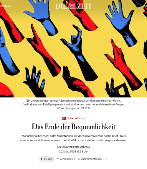 just_ethics's tweet photo. Ist der #Universalismus tot? Gedanken dazu meinerseits auf @DIEZEIT. Spoiler: Kraft entfalten wird nur ein kultursensibler #Universalismus, der Benachteiligte ermächtigt und ihnen reale Mitspracherechte auf der Suche nach dem Allgemeinen zuerkennt. https://t.co/FszrSNmg7R https://t.co/w8KIvIrLno