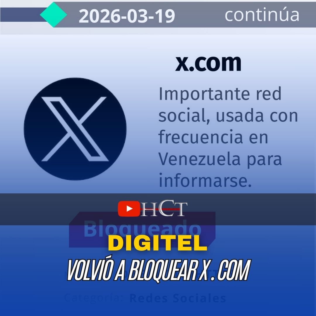 Norbey_Marin_'s tweet photo. La operadora Digitel restableció el bloqueo contra la red social X (anteriormente Twitter) aproximadamente a las 9:30 a. m. del jueves 19 de marzo. La plataforma permaneció accesible de forma inusual para los usuarios de este proveedor durante unas 36 horas, mientras que el resto de las operadoras en Venezuela (como Cantv, Movistar e Inter) mantuvieron la restricción sin cambios.

Aunque se desconocen los motivos técnicos o administrativos que permitieron este acceso temporal, la organización VE sin Filtro confirmó que el bloqueo ha regresado a la normalidad. Este episodio resalta la continua demanda de los usuarios por un acceso libre a internet, en un ecosistema digital que aún enfrenta severas limitaciones y censura.