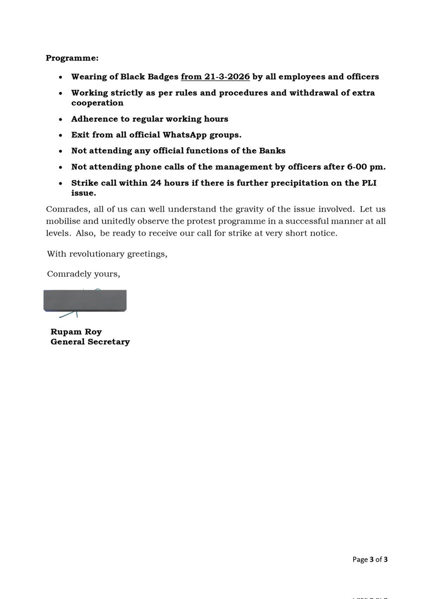 Get ready for flash strikes!

Rise in protest against naked attempts to divide the workforce in the Banks in the name of PLI