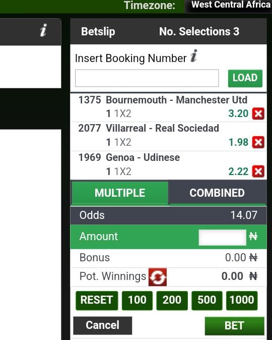 🚨 TONIGHT SELECTION .. ✅ 🔥🔥

 ODDS: 14.07

BOOKING CODE: 57R2YBD

Edit &amp; Stake Wisely!!!🔞🔞

DEPOSIT &amp; PLAY: 👉🏻 register.bet9ja.com/shop?promocode…

#Bet9jaCodes