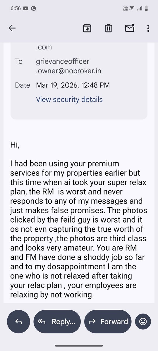 sumanDP3's tweet photo. @NoBrokerCare @Sameersalve07 @nobrokercom None of them .respond and shamelessly they ask for feedback on no resolution... are u sleeping ? https://t.co/KWCRRPlgb0