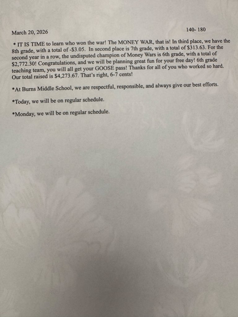 Burns Middle School tweet media