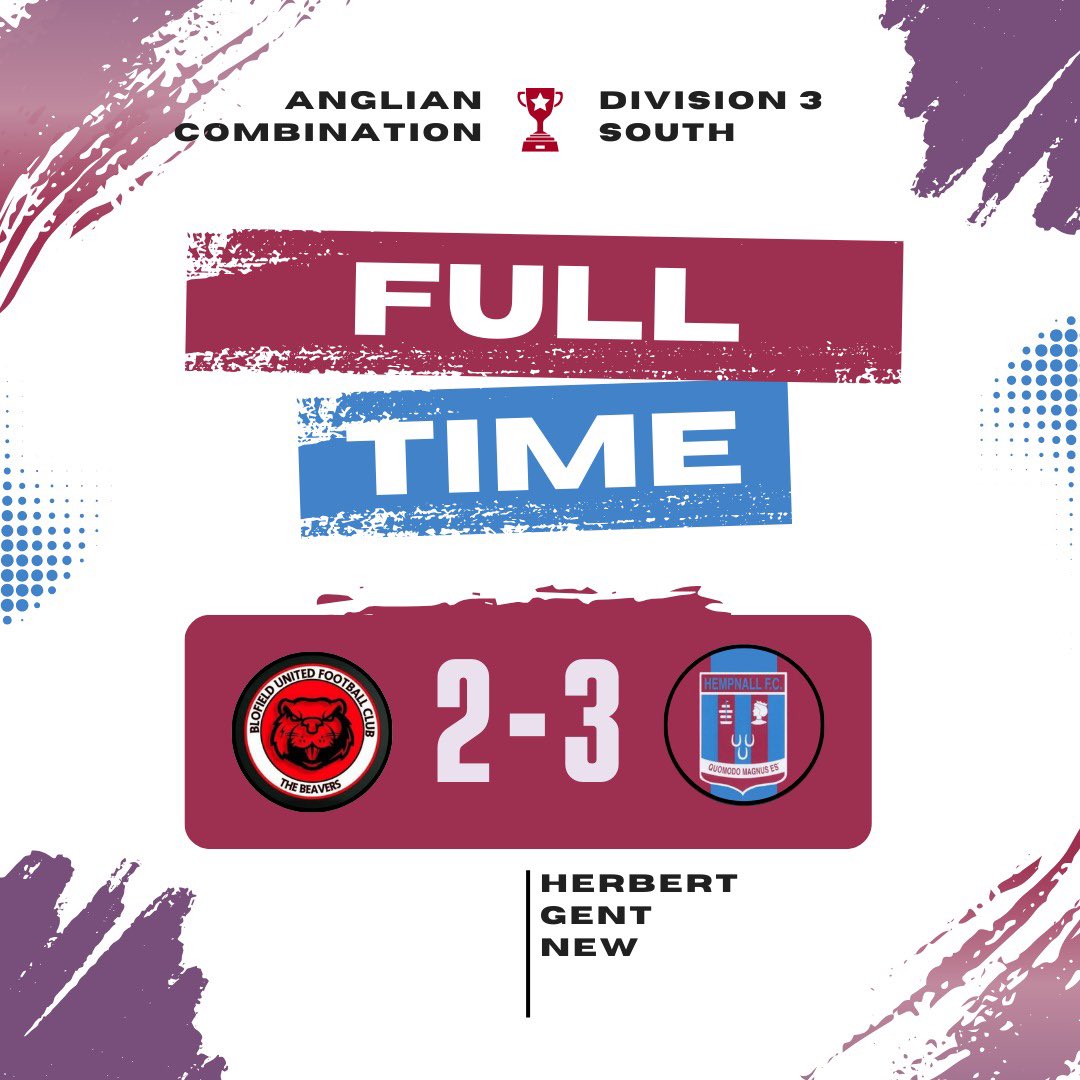 HempnallFC's tweet image. Last weekends result saw us come away unconvincing winners against @BUFCbeavers Res 

Goals from Genty, Herbs and Dan 

#UTH ⚽️