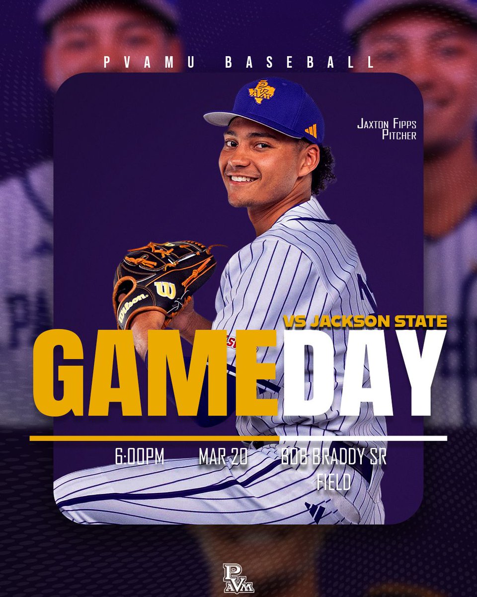 PVAMUPanthers's tweet image. PVAMUBSB: GAMEDAY 

The Panthers are back in SWAC action on the road against the Jackson State Tigers baseball!

📍 Braddy Field – Jackson, Miss.
🕕 First Pitch: 6:00 PM

🎥 Watch Live: bit.ly/4rOKxCR
📊 Live Stats: bit.ly/3NtVbks

#PVAMU #PantherBaseball #SWAC