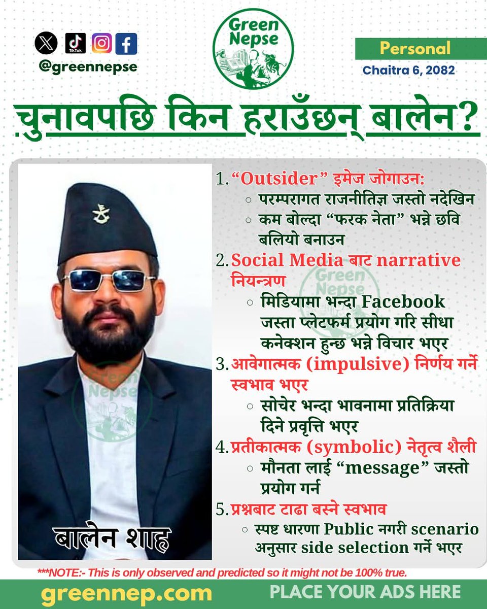 चुनावपछि किन हराउँछन् बालेन? #greennepse #greennep #Politics #RSP #Balenshah #PrimeMinister