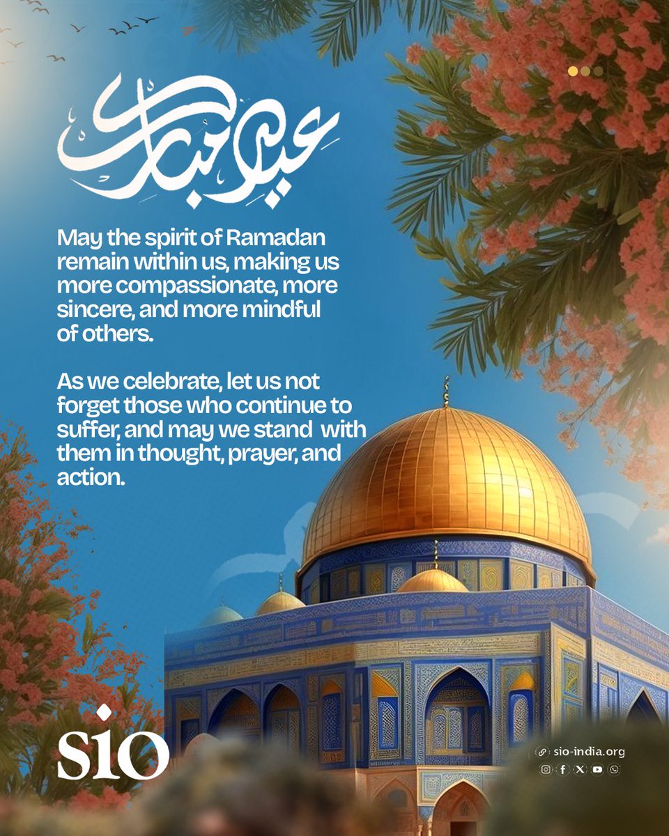 Eid Mubarak

May the spirit of Ramadan remain within us, making us more compassionate, more sincere, and more mindful of others.

As we celebrate, let us not forget those who continue to suffer, and may we stand with them in thought, prayer, and action.