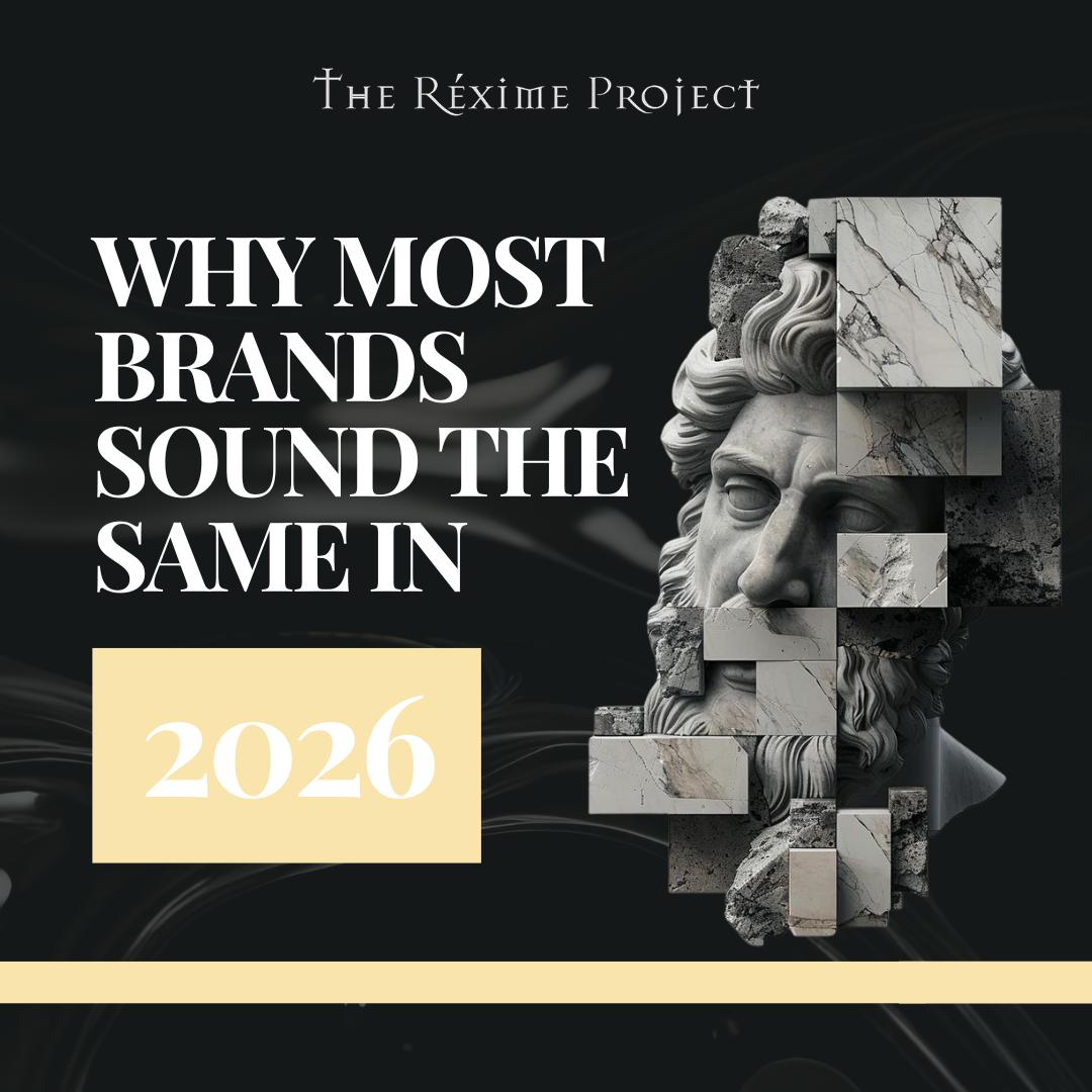 ReximeProject's tweet photo. Somewhere between “best practice” and playing it safe, brands lost their voice…and started borrowing everyone else’s.

Now everything feels polished - but forgettable.

If your content could belong to anyone…it belongs to no one.

#TheRéximeProject #CultureIsTheCode https://t.co/6t27zAijvr