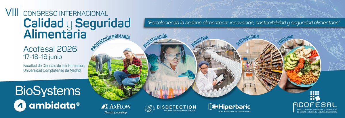 🚨 ¡Ya está disponible la web oficial del VIII Congreso Internacional de Calidad y Seguridad Alimentaria 2026!  📝Registro de inscripción abierto 
 ¡Inscríbete ahora y asegura tu plaza! 🔗
congreso2026.acofesal.org