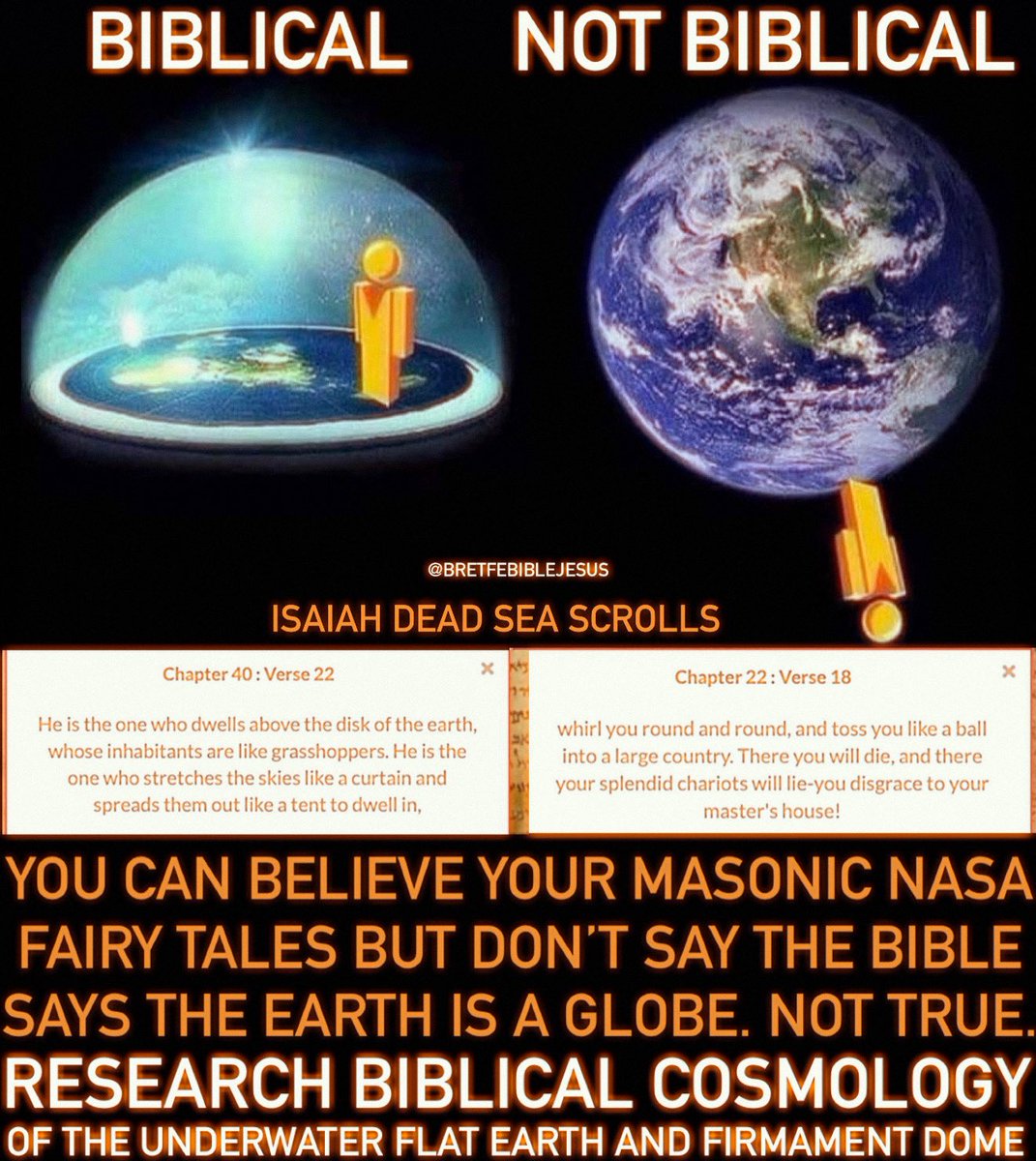 Bret Flat Earth Bible Jesus tweet media
