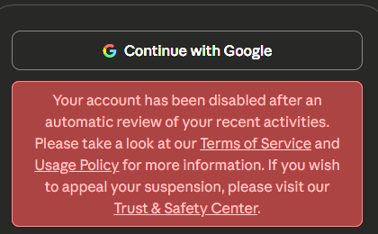 AIOGCrypto's tweet photo. @webmaster My Anthropic account is banned with no clear reason @claudeai  , i was simply coding for a cat game app for a cafe, why am being banned? Submitted the appeal and had no response at all from Anthropic , no reason was given. https://t.co/a20txBHbvz