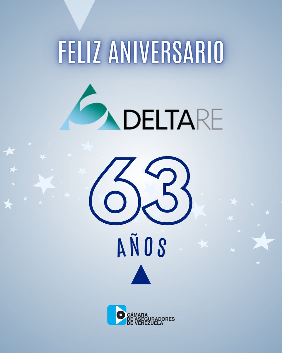 Felicitamos a nuestra afiliada Reaseguradora Delta @deltareinsurance por arribar a su 63° Aniversario de servicio activo en el sector asegurador.