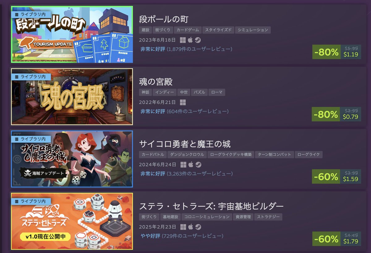 rogueduckjp's tweet image. Steam スプリングセール では、どなたでも楽しめるタイトルが勢揃い。✨

まったりシムからカオスなローグライクまで、多くの作品が過去最安値となっています。

お気に入りの一本が見つかりますように！💎

#SpringSale #ゲーム開発 #インディーズゲーム