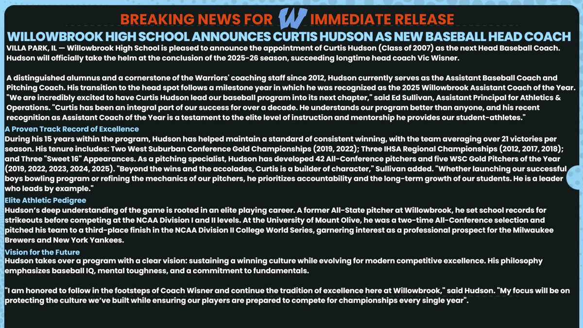 Willowbrook Athletics tweet media
