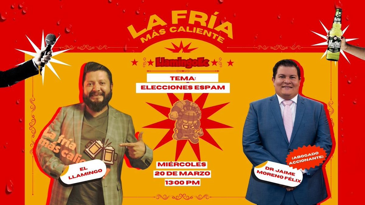LlamingoE's tweet photo. #Entrevista | Esta tarde a las 13:00 tenemos una entrevista con @JaimeMorenoEC, ex legislador.
Conversaremos de las irregularidades en las elecciones de la #ESPAM. https://t.co/NvhDtMLYmD