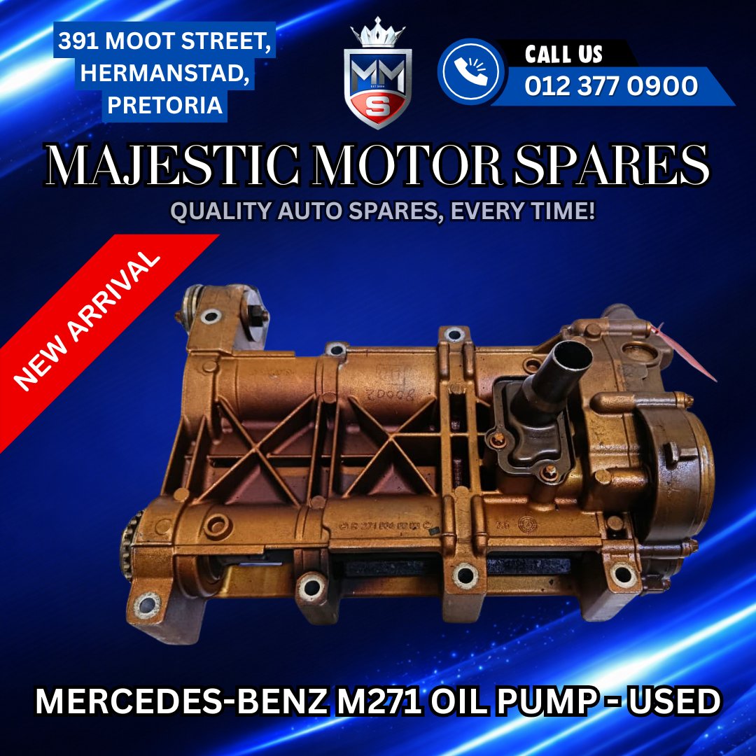 SpareMotor's tweet image. Mercedes-Benz M271 Oil Pump for Sale - Used
#MercedesBenz #M271Engine #OilPump #UsedParts #EngineComponents #CarPartsSA #AutoSpares 
View online: majesticmotorspares.co.za/product/merced…