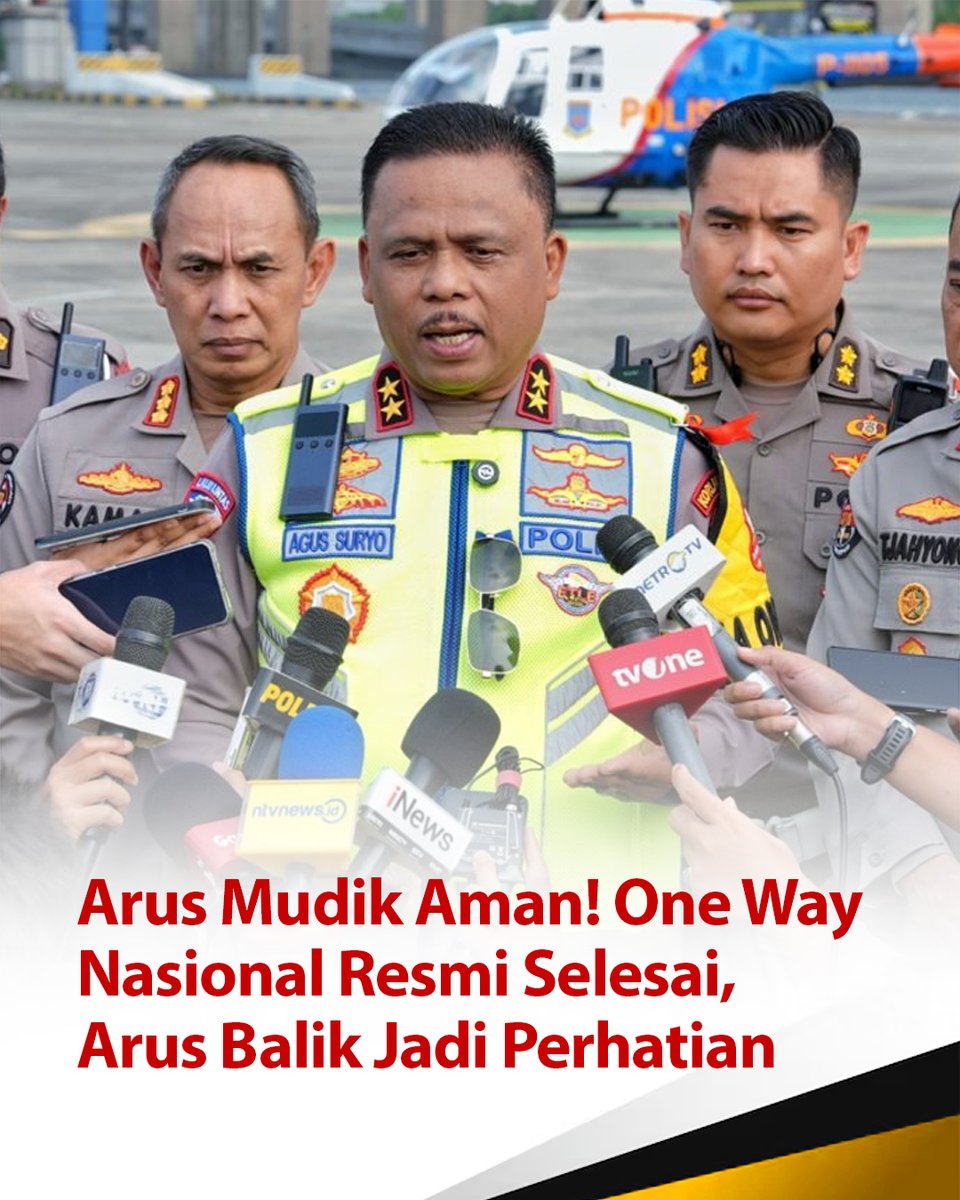 WartaJayacom's tweet photo. ONE WAY NASIONAL RESMI BERAKHIR

Buat kamu yang lagi di jalan, ini kabar penting!

📍 KM 70 – KM 414 Kalikangkung
⏰ 14.22 WIB
🚗 Sekarang: LALIN SUDAH NORMAL DUA ARAH

#OperasiKetupat2026 #KorlantasPolri #PolriPresisi #OneWay #Mudik https://t.co/CaHGMyurn0