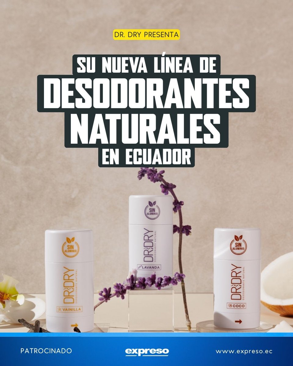 Expresoec's tweet photo. (Patrocinado) DR.DRY lanza en Ecuador desodorantes naturales sin aluminio 🌿
Neutralizan el olor sin bloquear la transpiración.
Disponible en supermercados y farmacias 🇪🇨

🔗 Más info: https://t.co/vL1sOwYuPS

#CuidadoPersonal #Ecuador #DrDry https://t.co/Zvyq1c9sWc