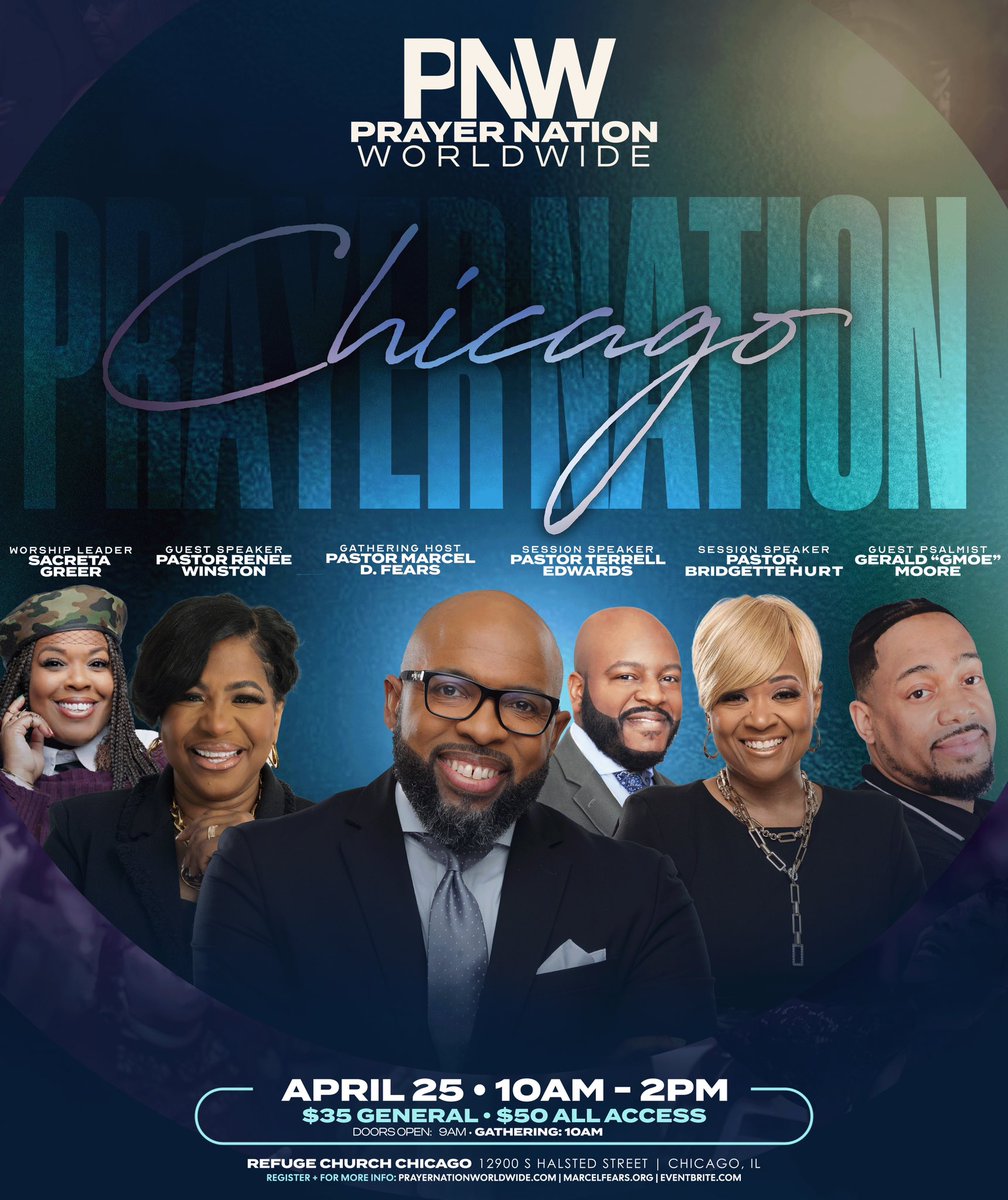 MarcelFears's tweet photo. Prayer Nation Worldwide Chicago Gathering 2026 is here and something special is happening . This is your opportunity to be a part of this movement,. Register today!!! It’s the investment that will totally shift your life! 🙌🏾🙌🏾🙌🏾🙏🏾🙏🏾🙏🏾 https://t.co/sZSRfejCrS https://t.co/HURvmKEEqJ
