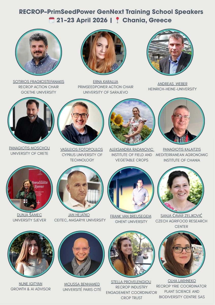 Recrop22157's tweet photo. Last chance to apply!

📍 Chania, Greece
📅 April 21–23, 2026
📝 Registration open until March 20

The preliminary program is available here:
👉 https://t.co/NKw9m3fCS6
Registration is here:
👉 https://t.co/9w4sha800M

#GenNext   #RECROP #EarlyCareerResearchers  #PrimSeedPower https://t.co/H3D2uJd5Mg