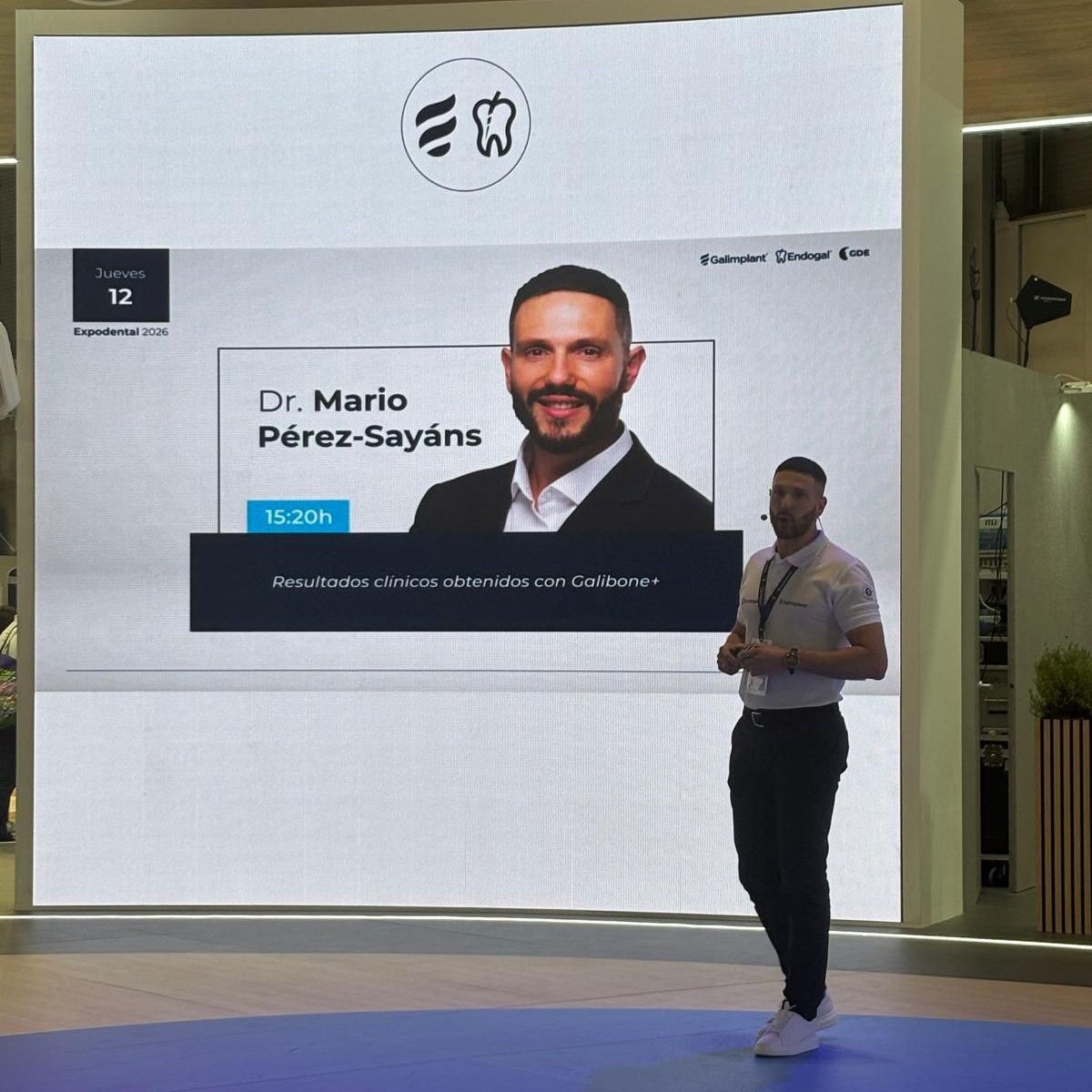 idis_research's tweet photo. El Dr. Mario Pérez-Sayáns, IP del grupo @oralres  del #IDIS presentó en el salón Expodental 2026 los resultados del ensayo clínico realizado con Galibone+, un biomaterial para regeneración ósea cuya formulación ha sido fruto de años de investigación.
⬇️ https://t.co/RZ1u0zEGaX