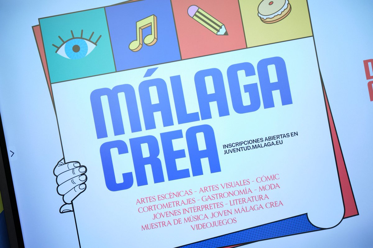 El Ayuntamiento convoca una nueva edición de las muestras culturales 'MálagaCrea', con un total de 33 premios entre las diez modalidades artísticas para la promoción del talento joven malagueño. Las solicitudes están disponibles en juventud.malaga.eu.