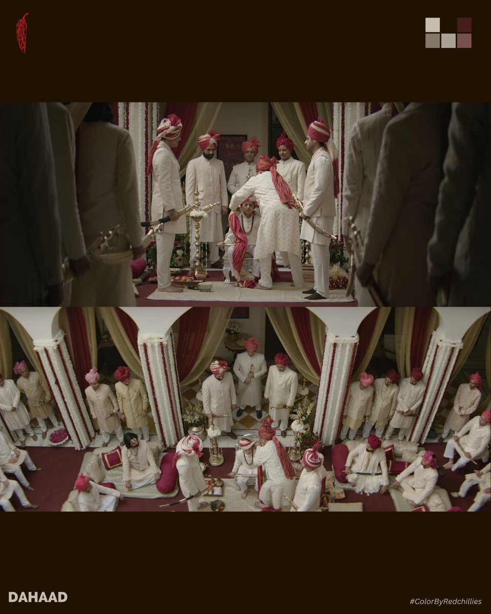 color_rcvfx's tweet photo. Dahaad Season 2: A missing twelve-year-old in a quiet Rajasthani town pulls Sub-Inspector Anjali Meghwal into a serial-killer hunt that investigates how power, patriarchy, and privilege can fuel horrifying violence.
➖
#DahaadOnPrime
#ColorByRedchillies
➖
Director: Reema Kagti, Ruchika Oberoi
DOP: Tanay Satam
Sr. Colorist : Makarand Surte
Colorist : Dinesh Gupta