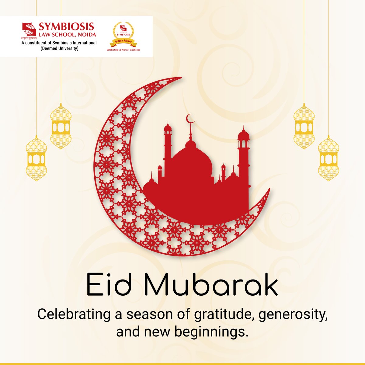 LawNoida's tweet image. Eid marks a time of gratitude, generosity, and renewed spirit.
May this joyous occasion bring happiness, prosperity, and many reasons to celebrate.

Eid Mubarak to everyone observing the festival. ✨
.
.
.
#eid #festivalsofindia #slsnoida