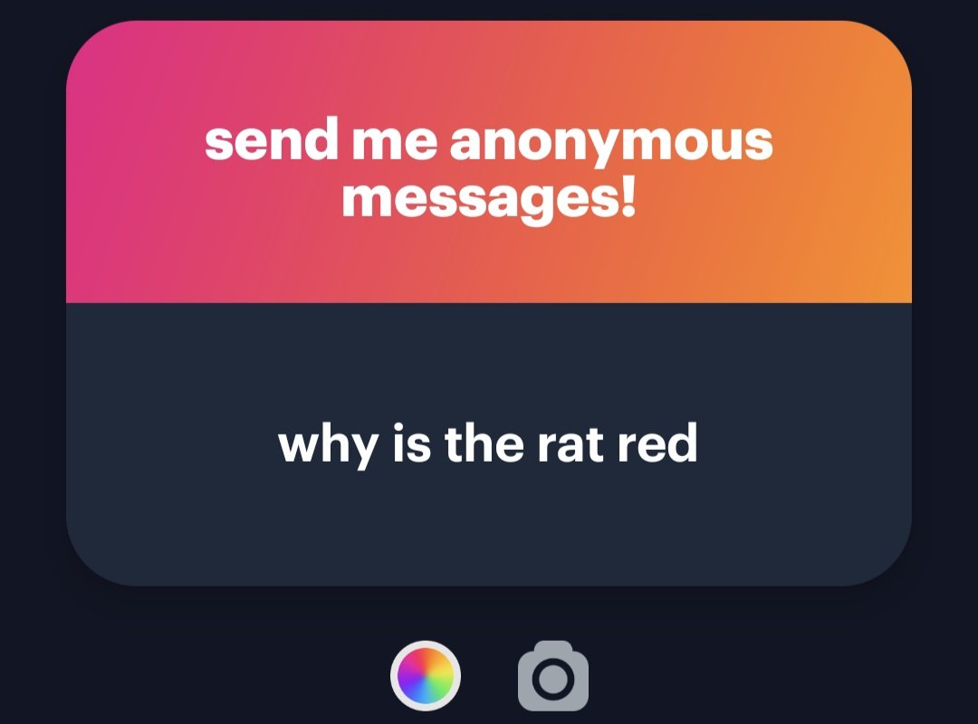 Because red is my favorite color and the rat is me so the rat is red

ngl.link/red_rat1