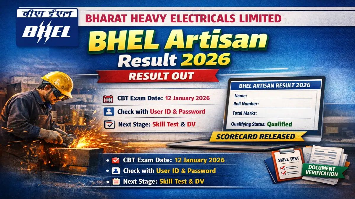 Sarkari_Result1's tweet image. 🔥 #BHEL #Artisan Result 2026 Declared Now Result 🔥 
@Sarkari_Result1 #SarkariResult 

Click Below Link To Download 👇
sarkariresult.app/bhel-artisan-r…