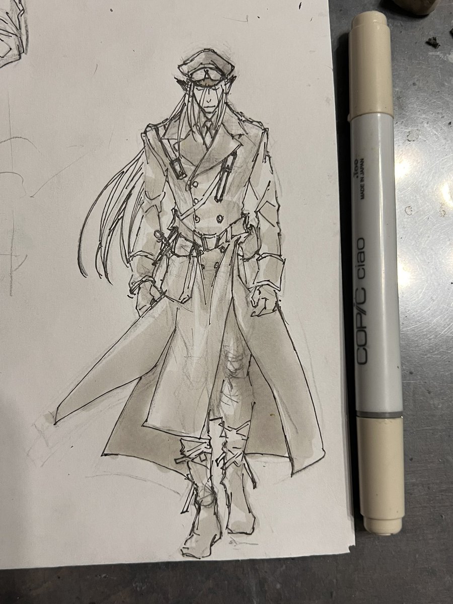 7men_town's tweet photo. 切れ端雑描き経過

#らく描き #illustration #sketch #オリキャラ #analog #オリジナルキャラクター #コピック https://t.co/1uHcgJ5w85