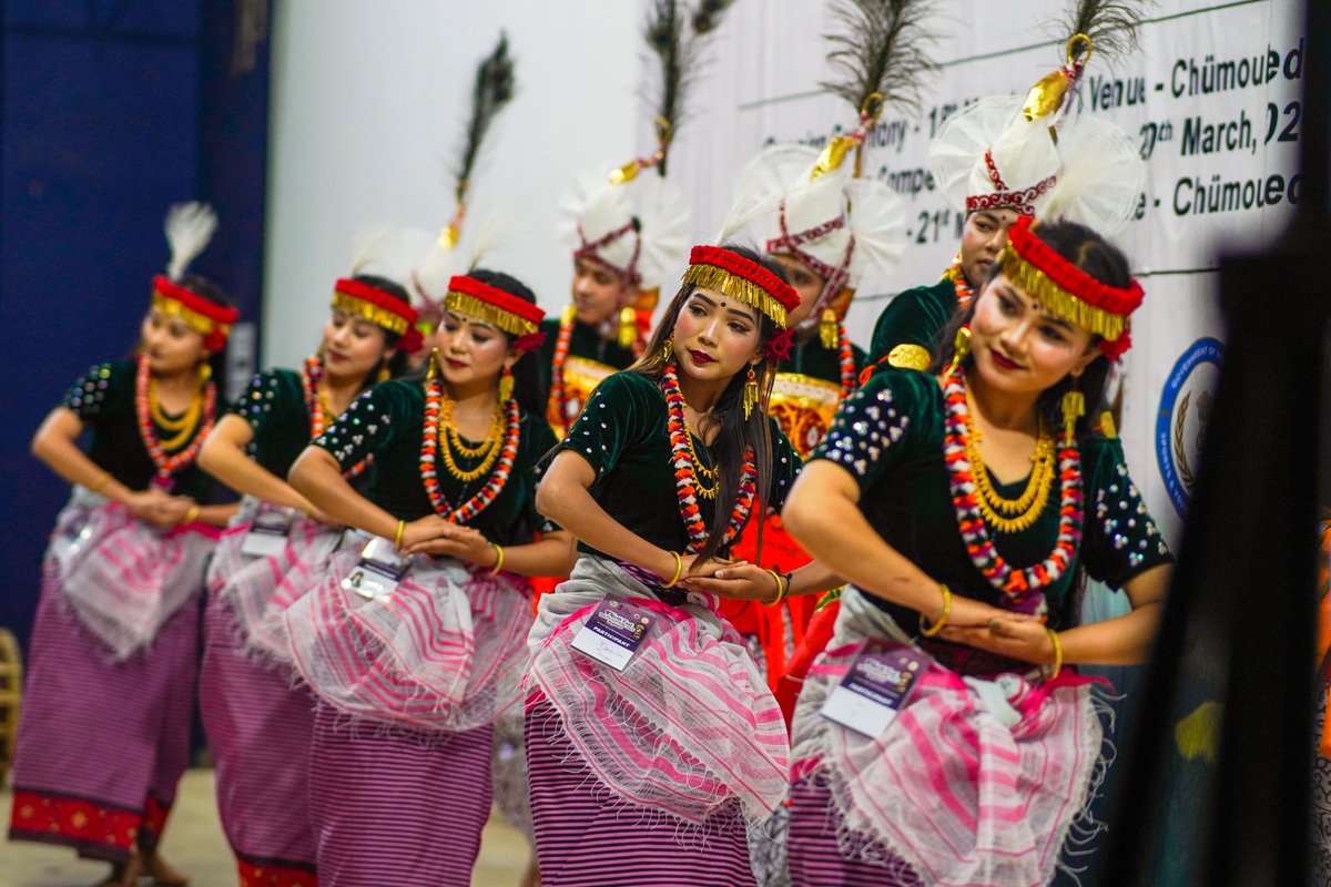 YASMinistry's tweet photo. From powerful footwork to graceful formations, tradition flowed through every step.  🎶🔥

The Folk Dance Competition at the 9th North East Youth Festival 2026 brought culture to life, as young performers expressed their roots through vibrant movements and traditional costumes. Each performance carried the essence of its region, celebrating heritage and culture. 🇮🇳✨

#NEYF2026