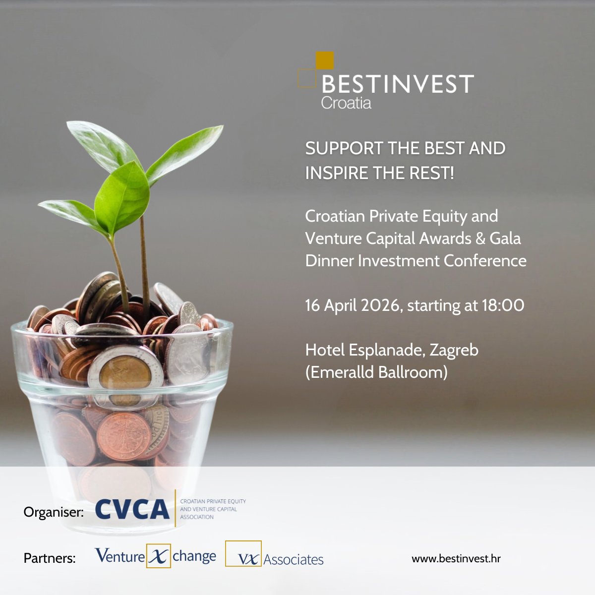 cvca_hr's tweet photo. While we finalise the programme for #BestInvest2026 and prepare this year’s nominations, revisit last year’s highlights 🎥
📅 16 April 2026
📍 Hotel Esplanade, Emerald Ballroom, Zagreb
🎥 https://t.co/xNKqOlAJmY
🌐 https://t.co/zd1yWnze8n https://t.co/tN8V0ZaCsu