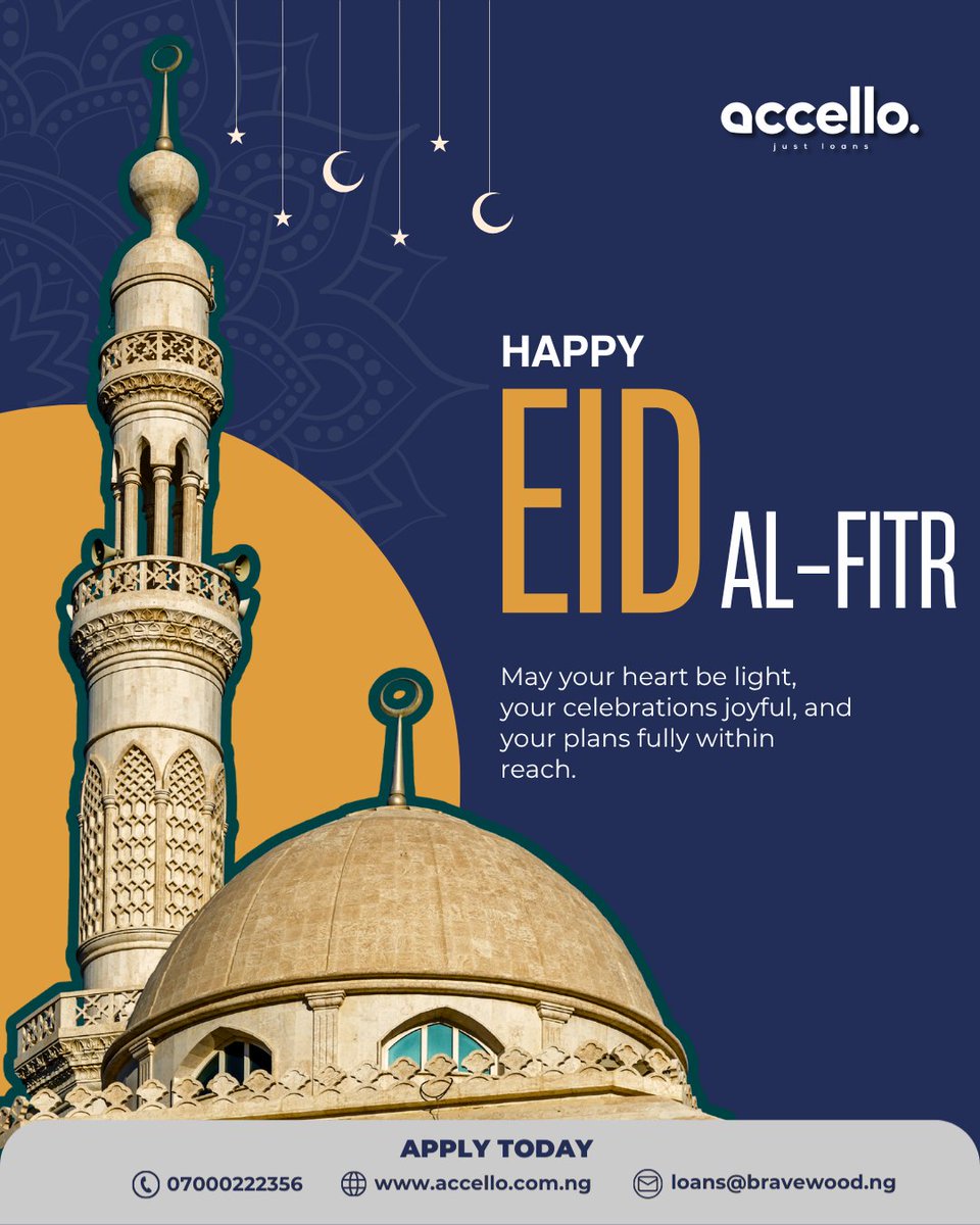 Accello_ng's tweet photo. Moments like this remind us that growth isn’t just in business, but in the joy we share and the connections we build.

Wishing you a peaceful, joyful, and prosperous Eid.

#Accello #JustLoans #QuickLoans #Eid2026 #EidCelebration https://t.co/JIu4iL0M4U