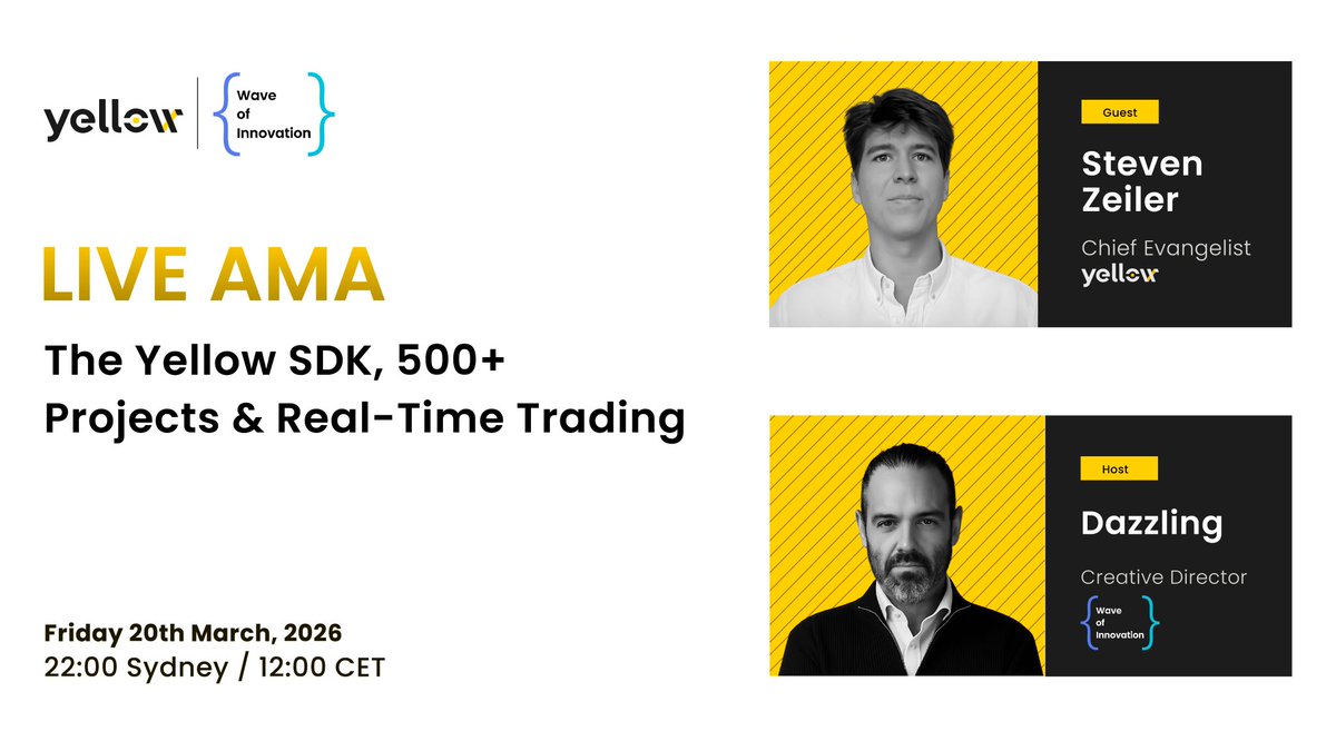 nusrat_0x's tweet image. The @Yellow countdown is on! 

12 days since launch and the Yellow ovens are heating up. Join @dazzlingxrpl as they grill @modernfintech on what’s next for $YELLOW. Don’t miss it! 
#yellow
