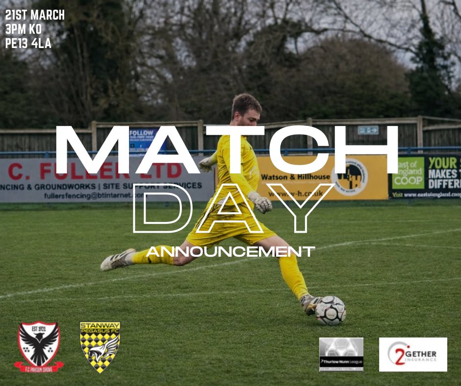 c_drove's tweet photo. 🚨 MATCH ANNOUNCEMENT 🚨
Tomorrow Drove are at home to Stanway Pegasus!😮💨
📅 Date: 21/03/2026
🕒 Kick-off: 3pm
📍 Venue: PE13 4LA
#upthedrove https://t.co/I5LGWmvJiP