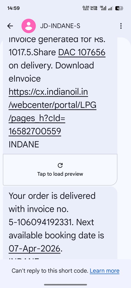 NiceNandan's tweet photo. Dear @IndianOilcl  I have been ordered refill cylinder but it was not delivered yet 
And Distributer without DAC from his end it was delivered 
Kindly look into this matter https://t.co/IA0sQgyyzs