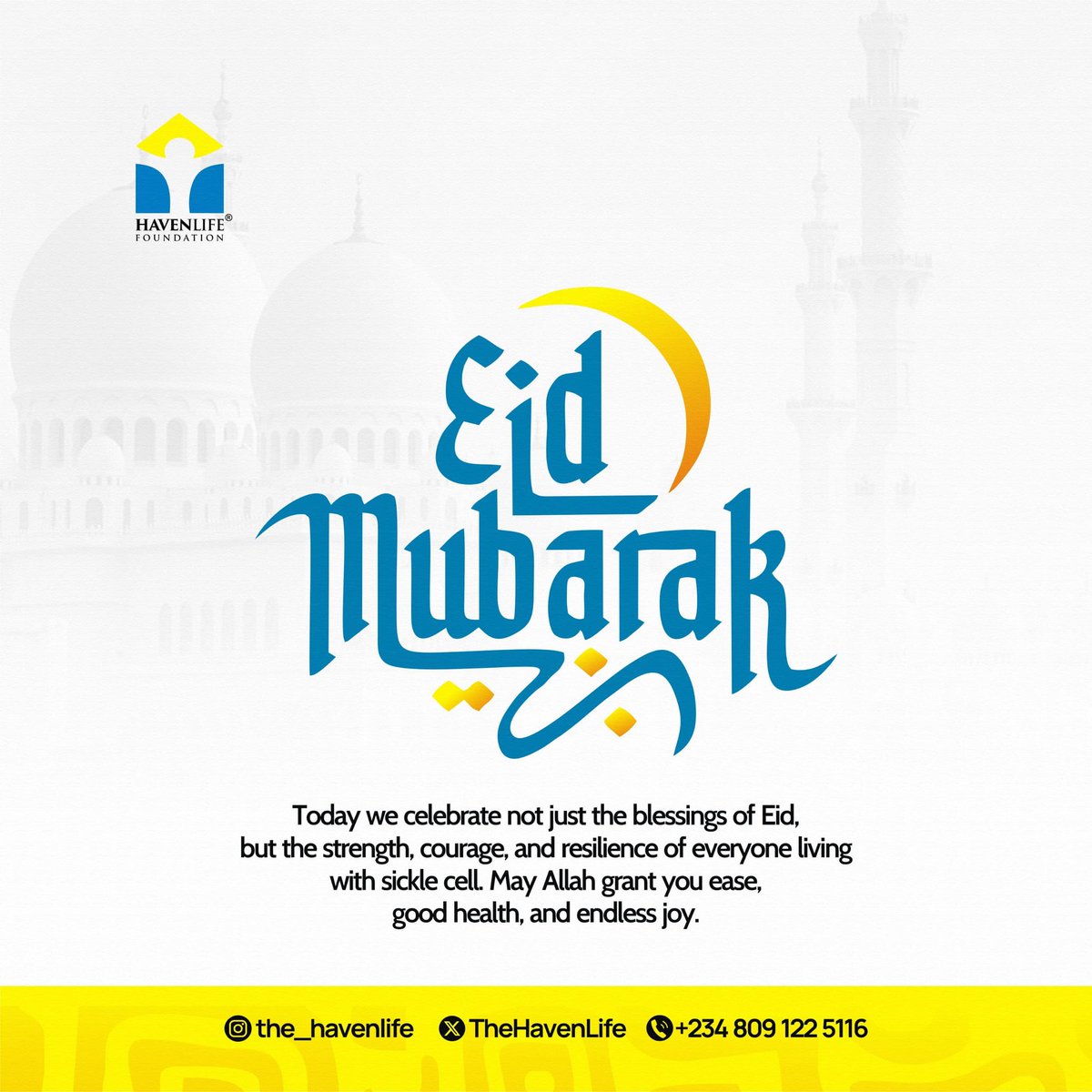 TheHavenLife's tweet photo. Happy Eid Mubarak! 🎉

#eidmubarak  #sicklecellawareness #havenlifefoundation https://t.co/1x84qXu2hm