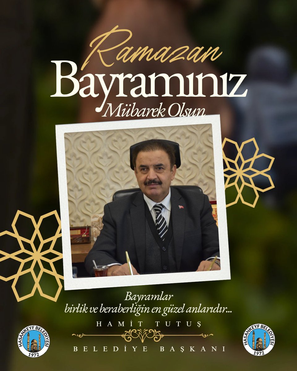 hasankeyfbld's tweet photo. Ramazan Bayramınız Mübarek Olsun 🍬🌹
Belediye Başkanımız Sayın Hamit TUTUŞ'un Ramazan Bayramı Mesajı
https://t.co/OvqgP2Eq19 https://t.co/vgZWl0Qlpa